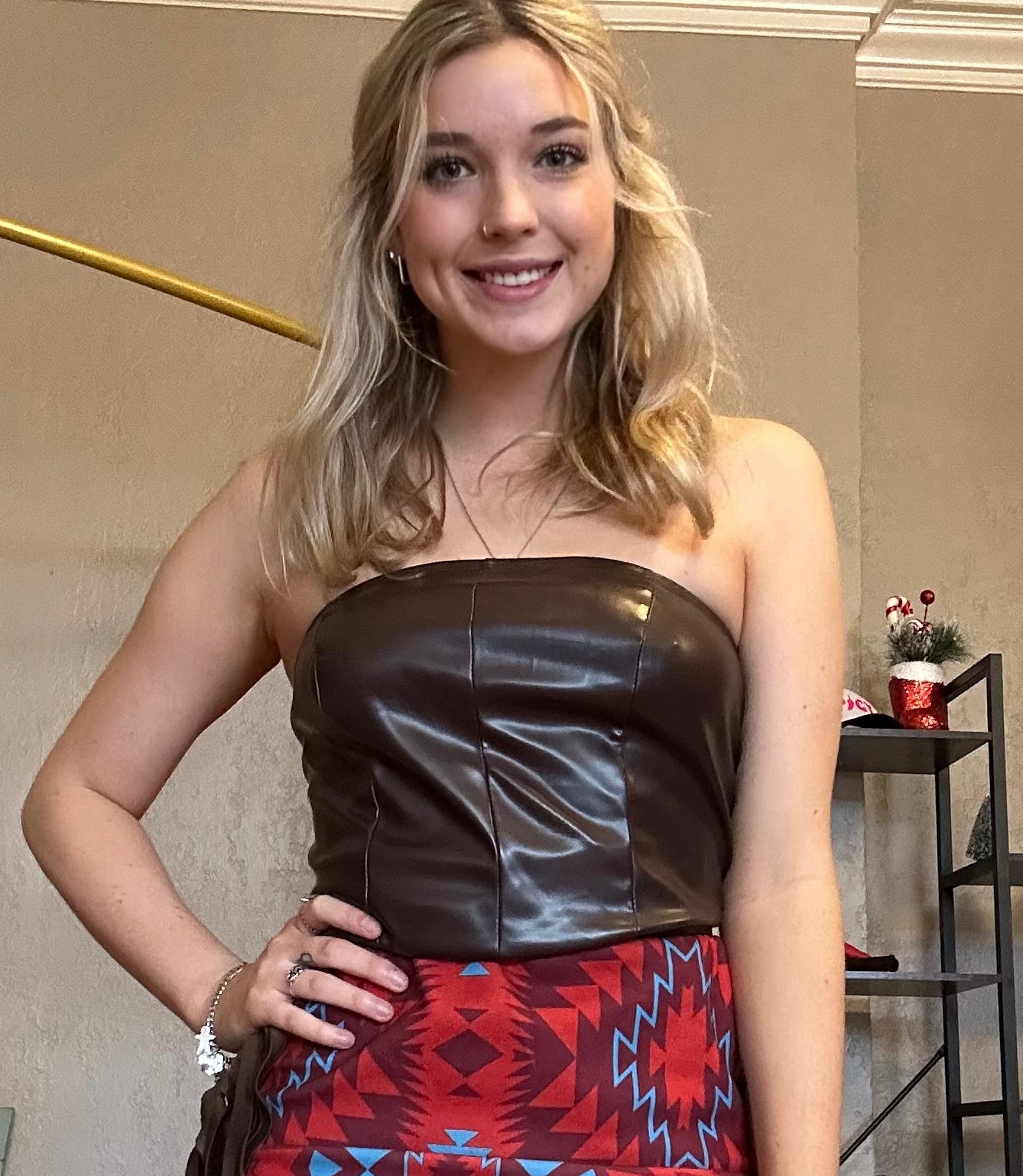 Brown Strapless Corset Top