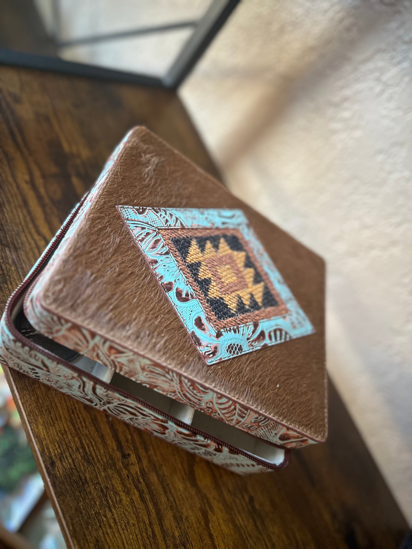 Leather Cowhide Travel Jewelry Box
