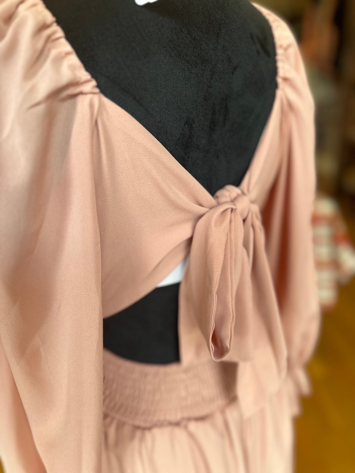 Peach 3/4 Sleeve Dress