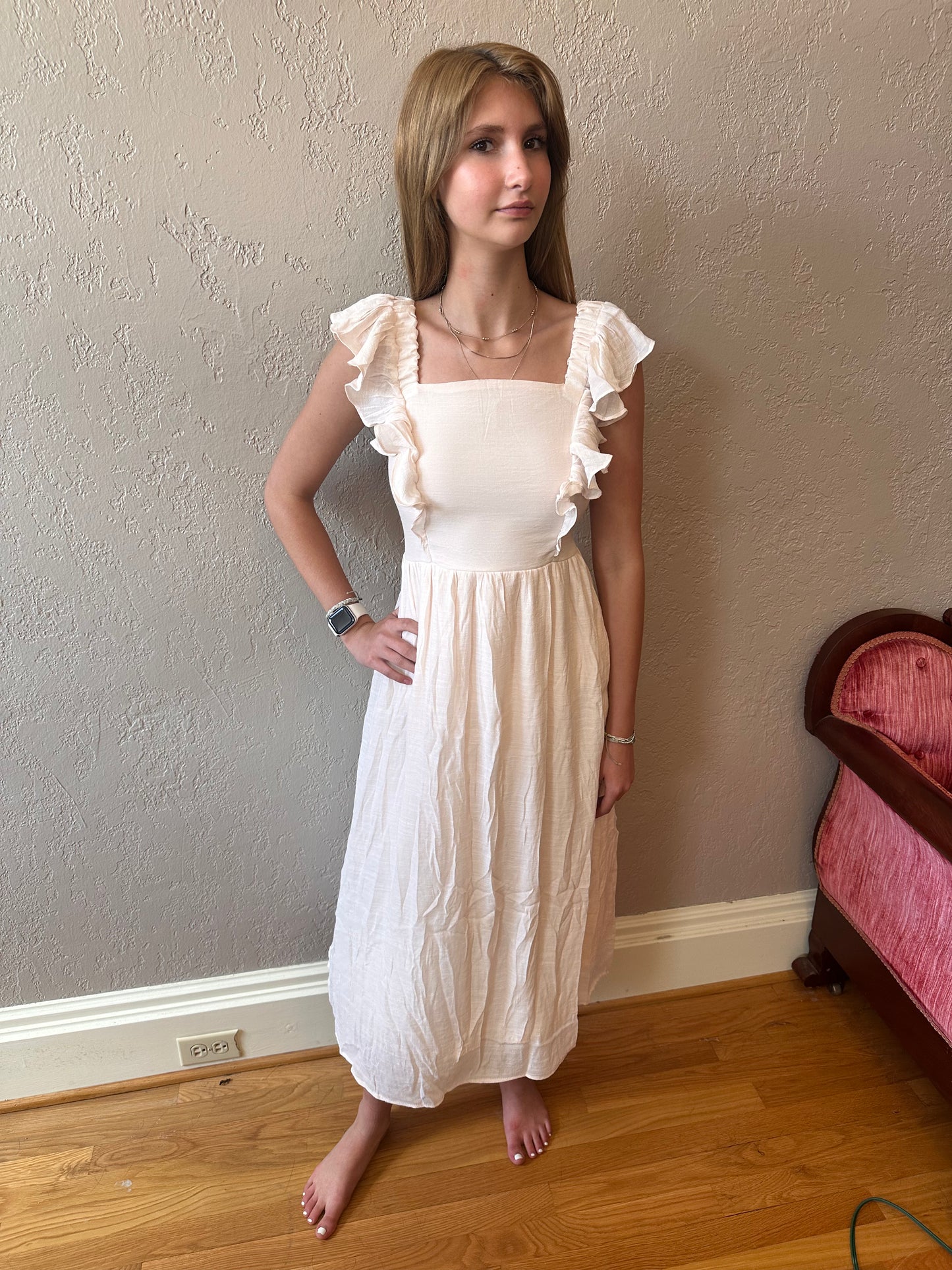 Ruffled Open Back Dress