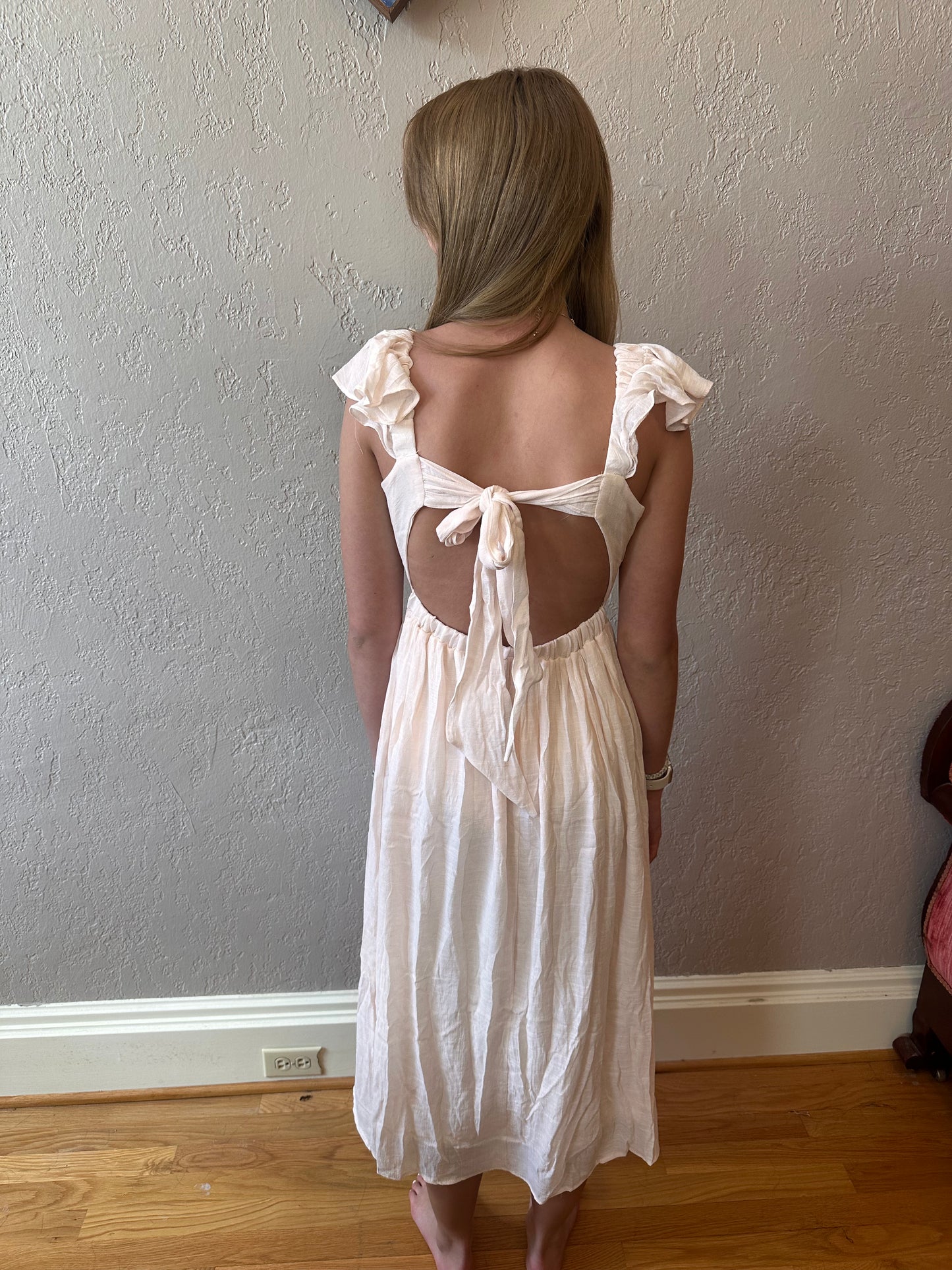 Ruffled Open Back Dress