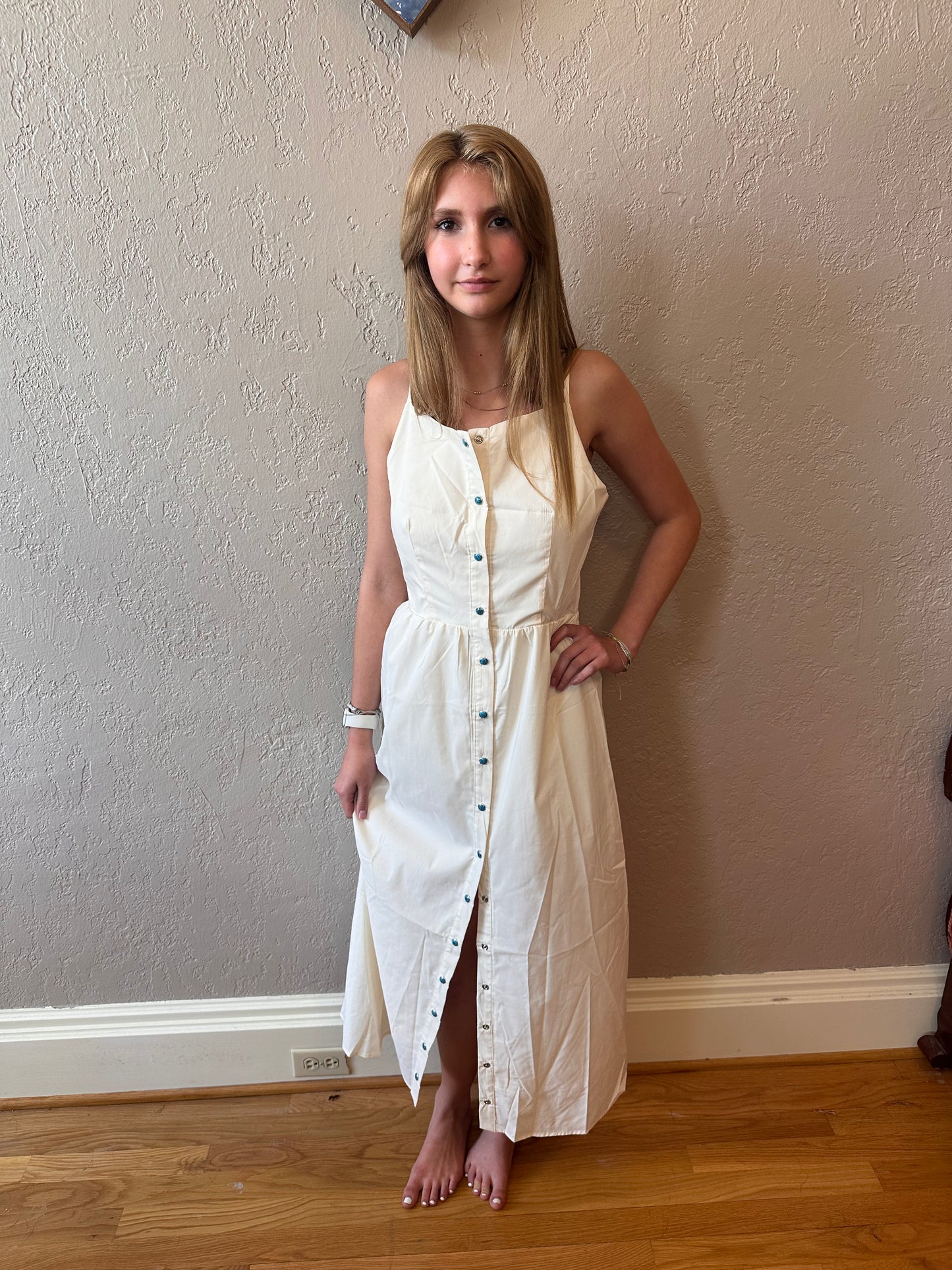 Ivory Button Down Dress