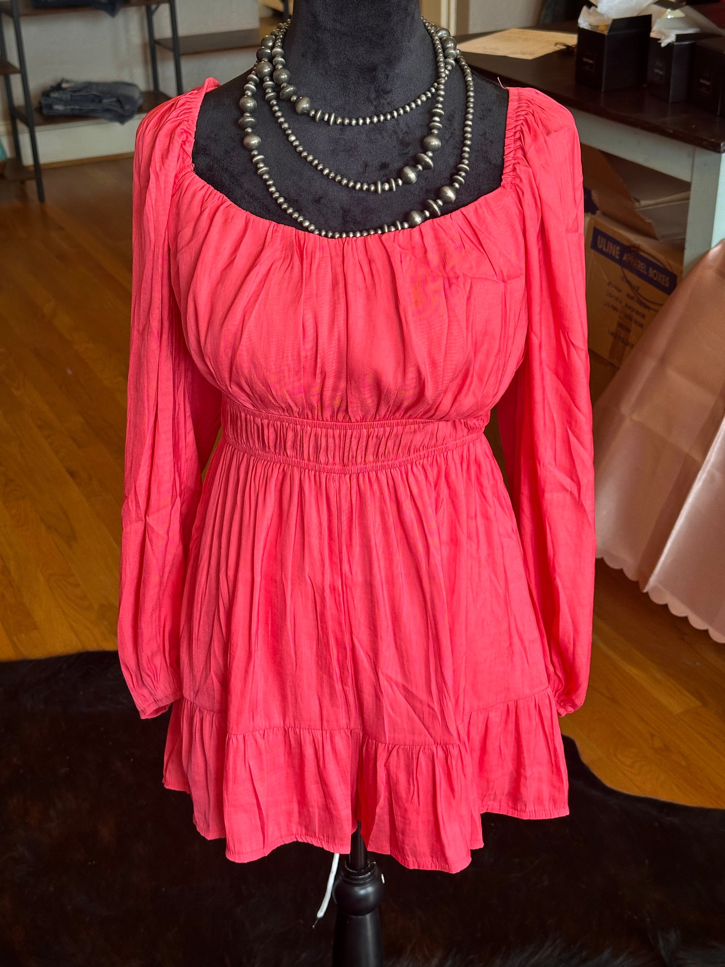 Long Sleeve Woven Romper