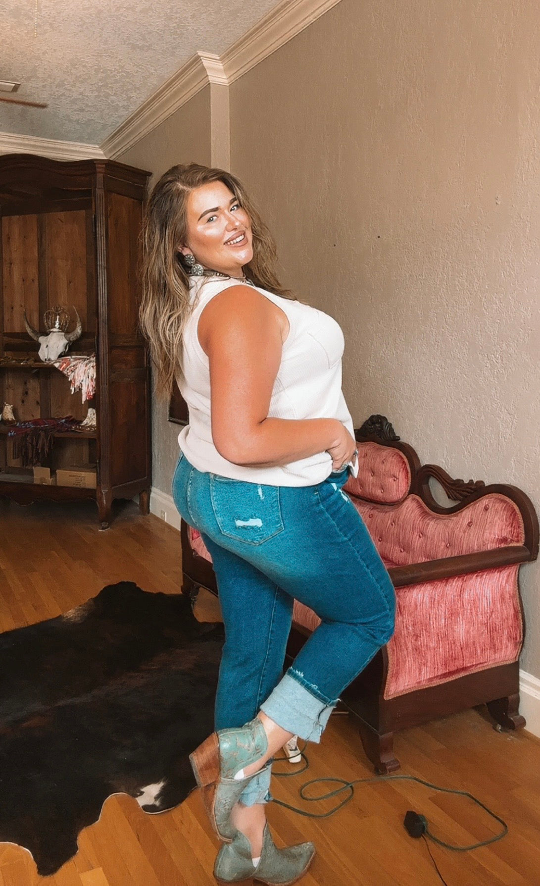 Dark Wash Boyfriend Jeans