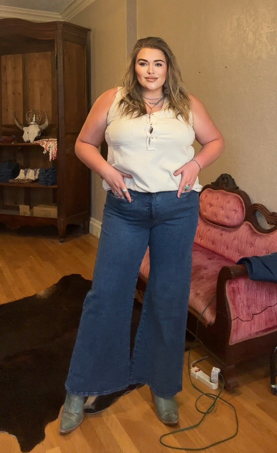 Dark Wash Front Pocket Jeans