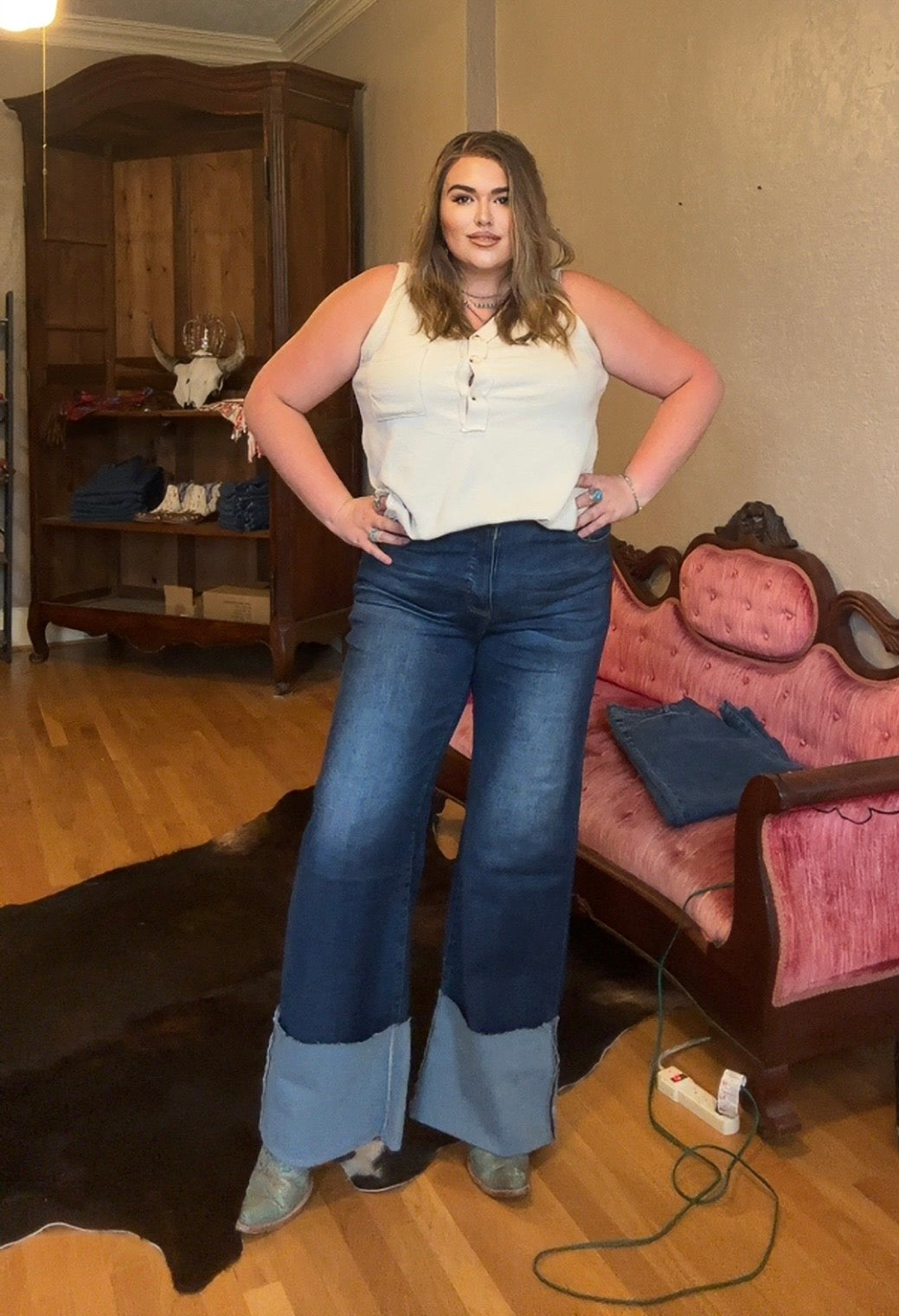 Dark Wash Wide Leg Jeans