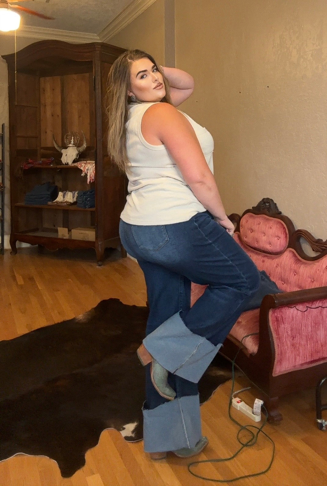 Dark Wash Wide Leg Jeans