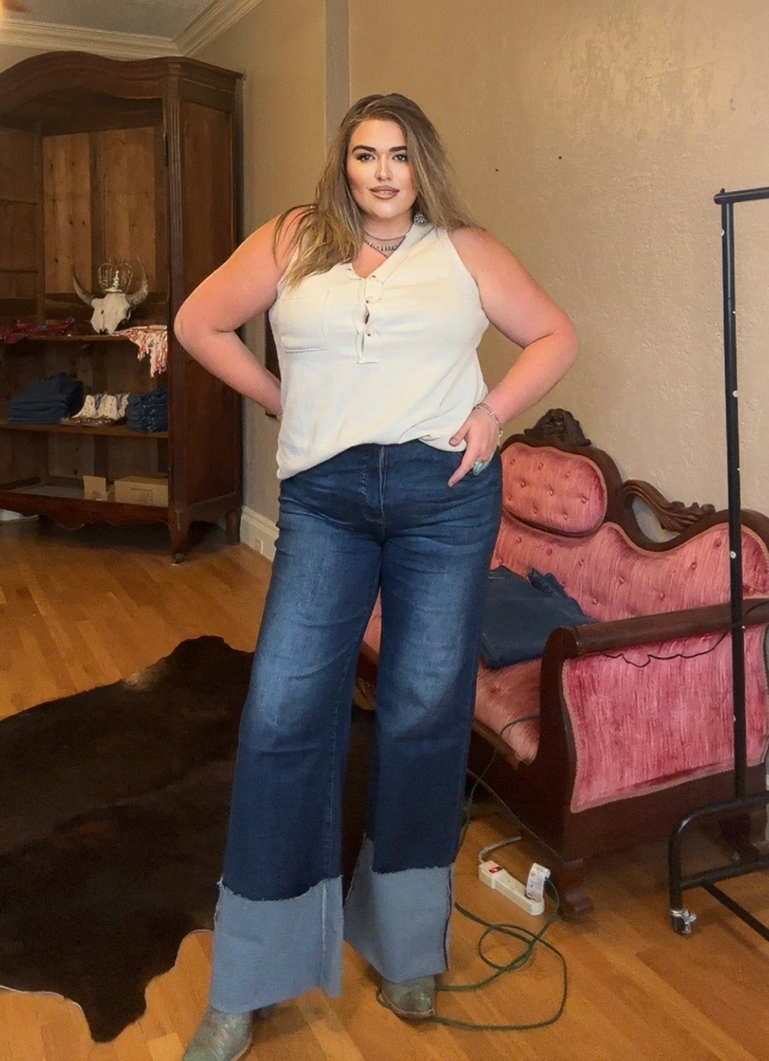 Dark Wash Wide Leg Jeans