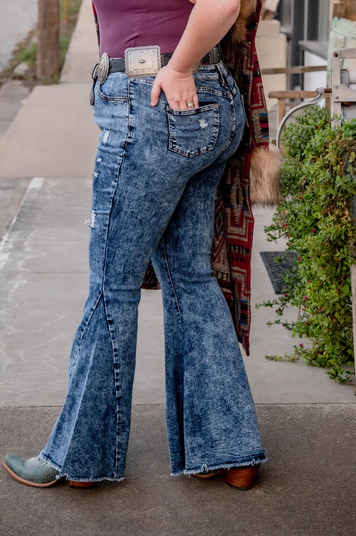 Acid Wash Bell Bottoms (Plus)