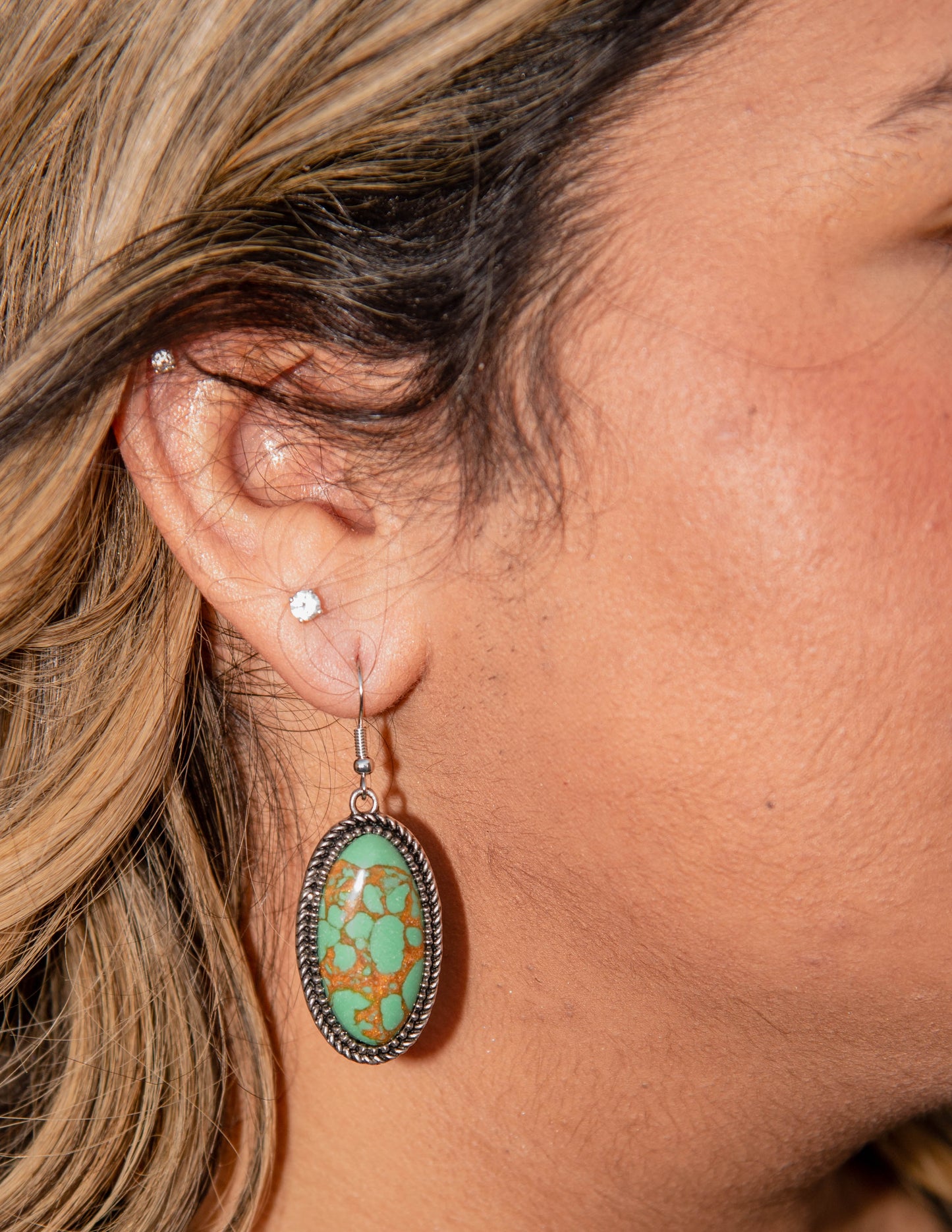 Turquiose Oval Earrings