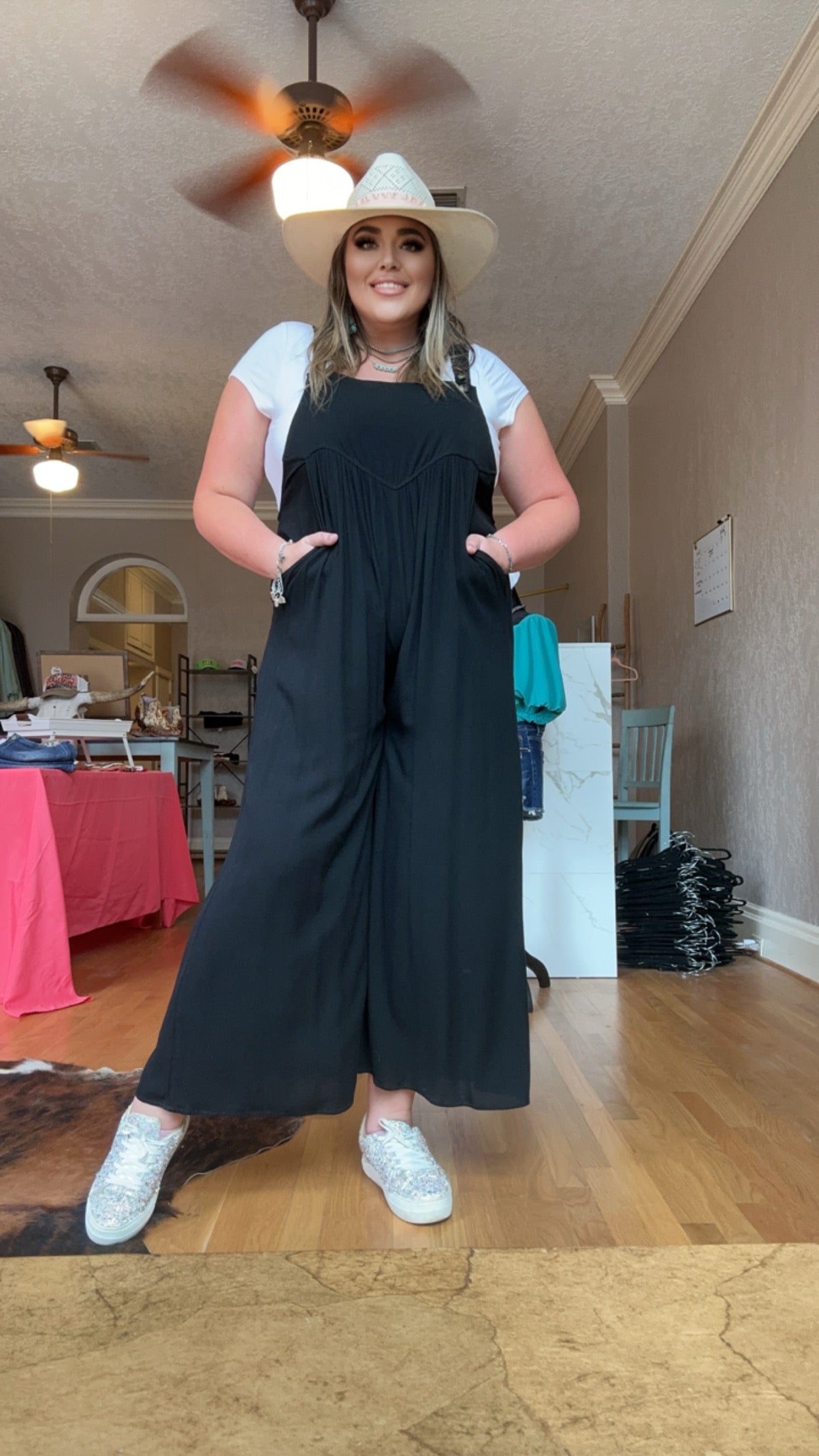 Black Crepe Jumpsuit (PLUS)