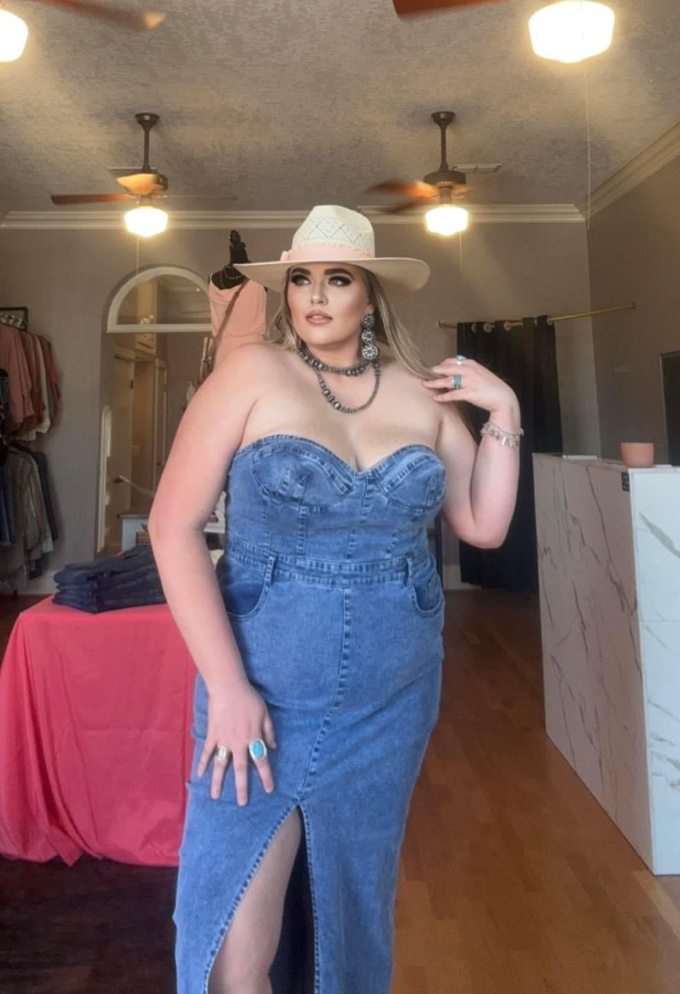 Denim Strapless Dress – The Bougie Heifer Boutique & Salon LLC Denim Strapless Dress – The Bougie Heifer Boutique & Salon LLC