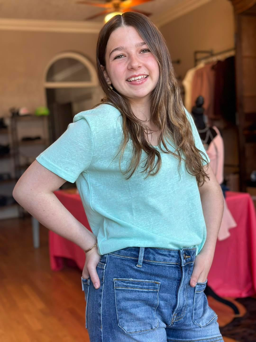 Mint Short Sleeve Top