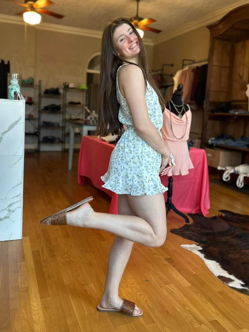 Light Blue Floral Printed Cami Romper