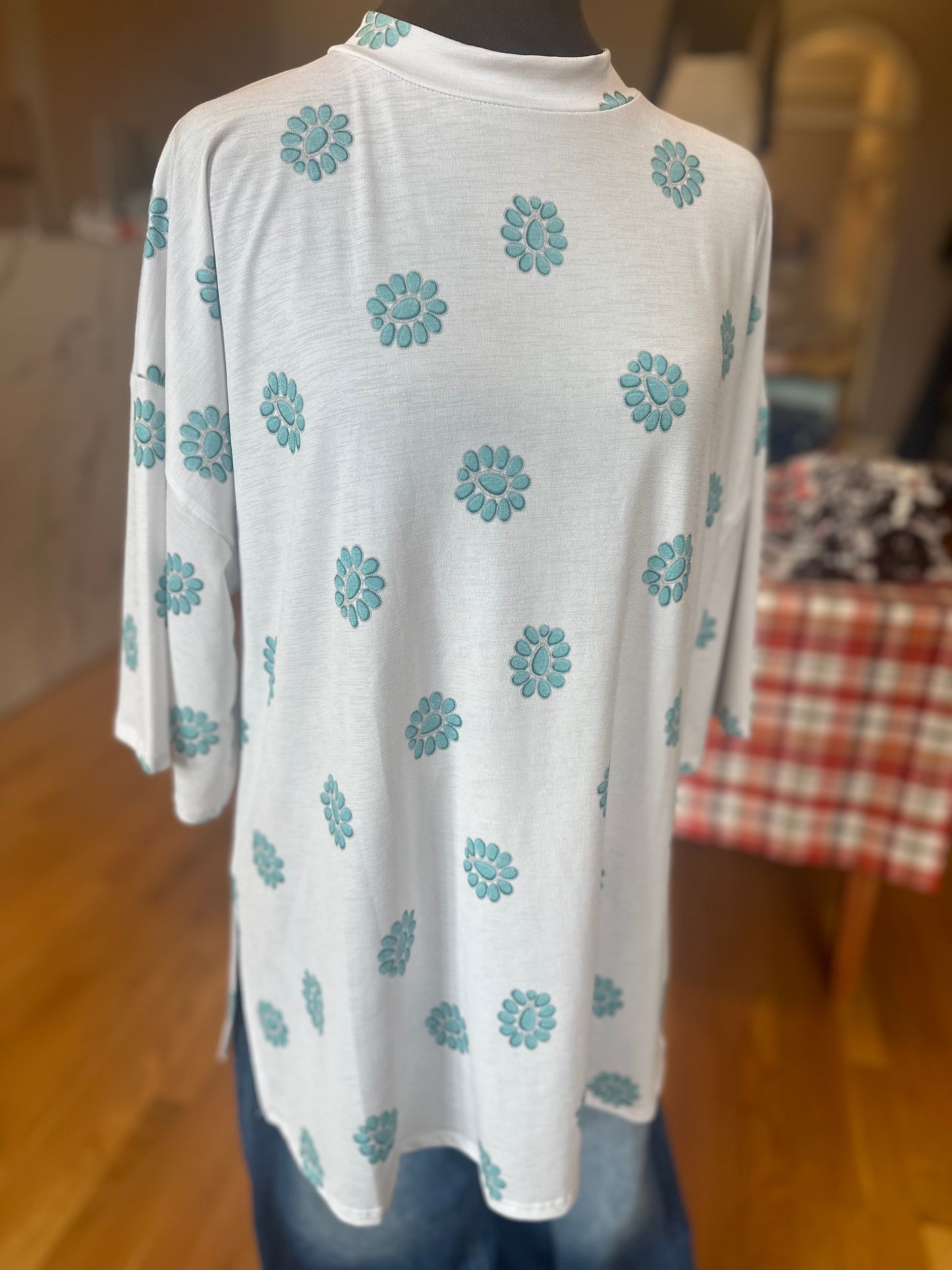 Turquoise Concho Oversized Shirt