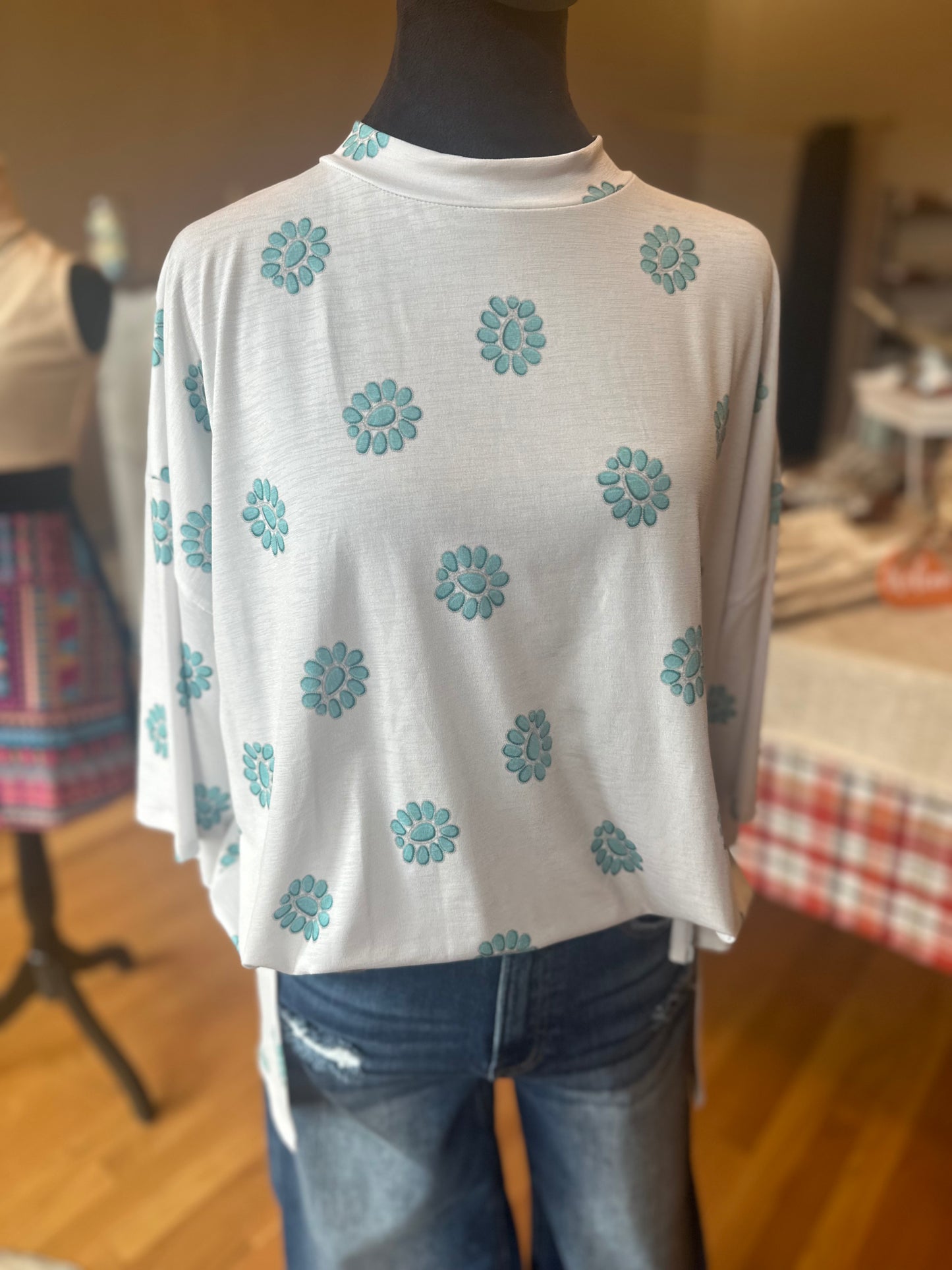 Turquoise Concho Oversized Shirt