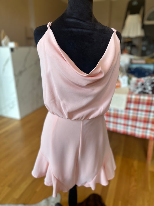 Peach Cowl Neck Romper