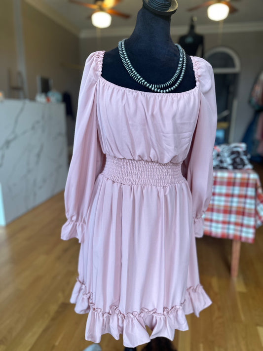 Peach 3/4 Sleeve Dress