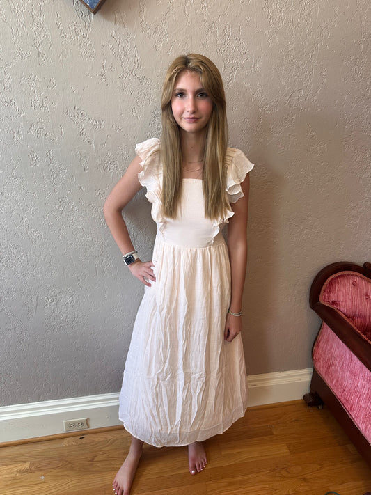 Ruffled Open Back Dress