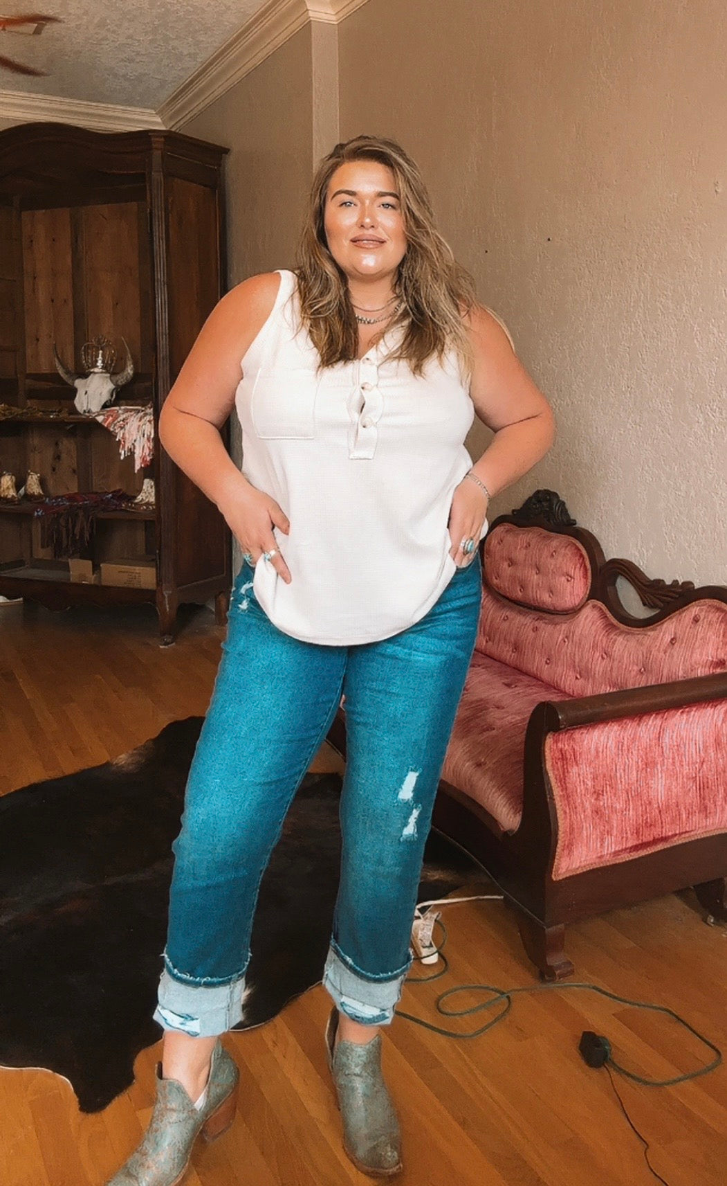 Dark Wash Boyfriend Jeans