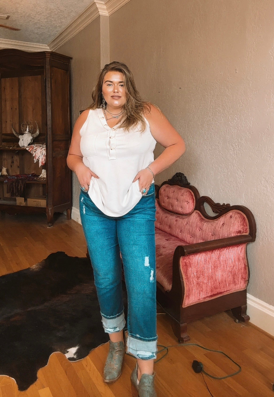 Dark Wash Boyfriend Jeans