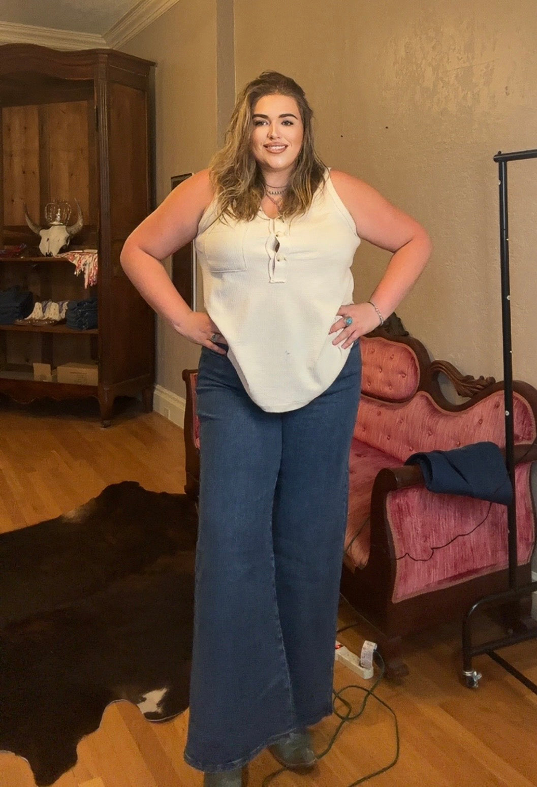 Dark Wash Front Pocket Jeans