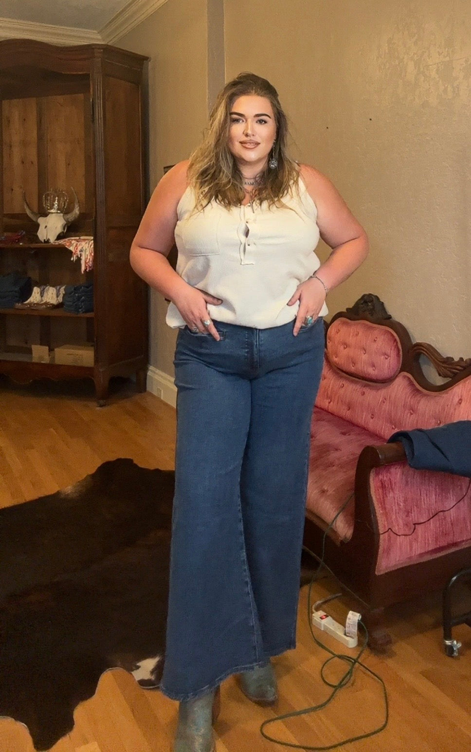 Dark Wash Front Pocket Jeans